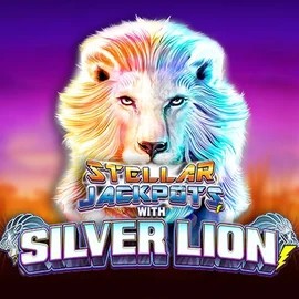 Stellar Jackpots with Silver Lion online game logo by Lightning Box Game on allslots-casino.eu
